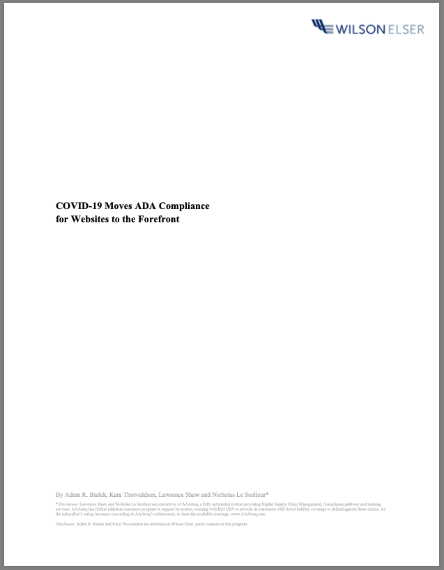 COVID-19 Moves ADA Compliance for Websites to the Forefront