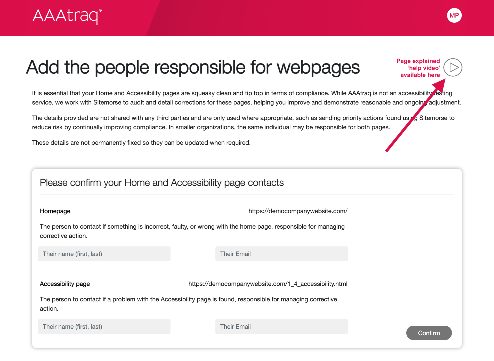 Example of ADA accessibility help - step-by-step