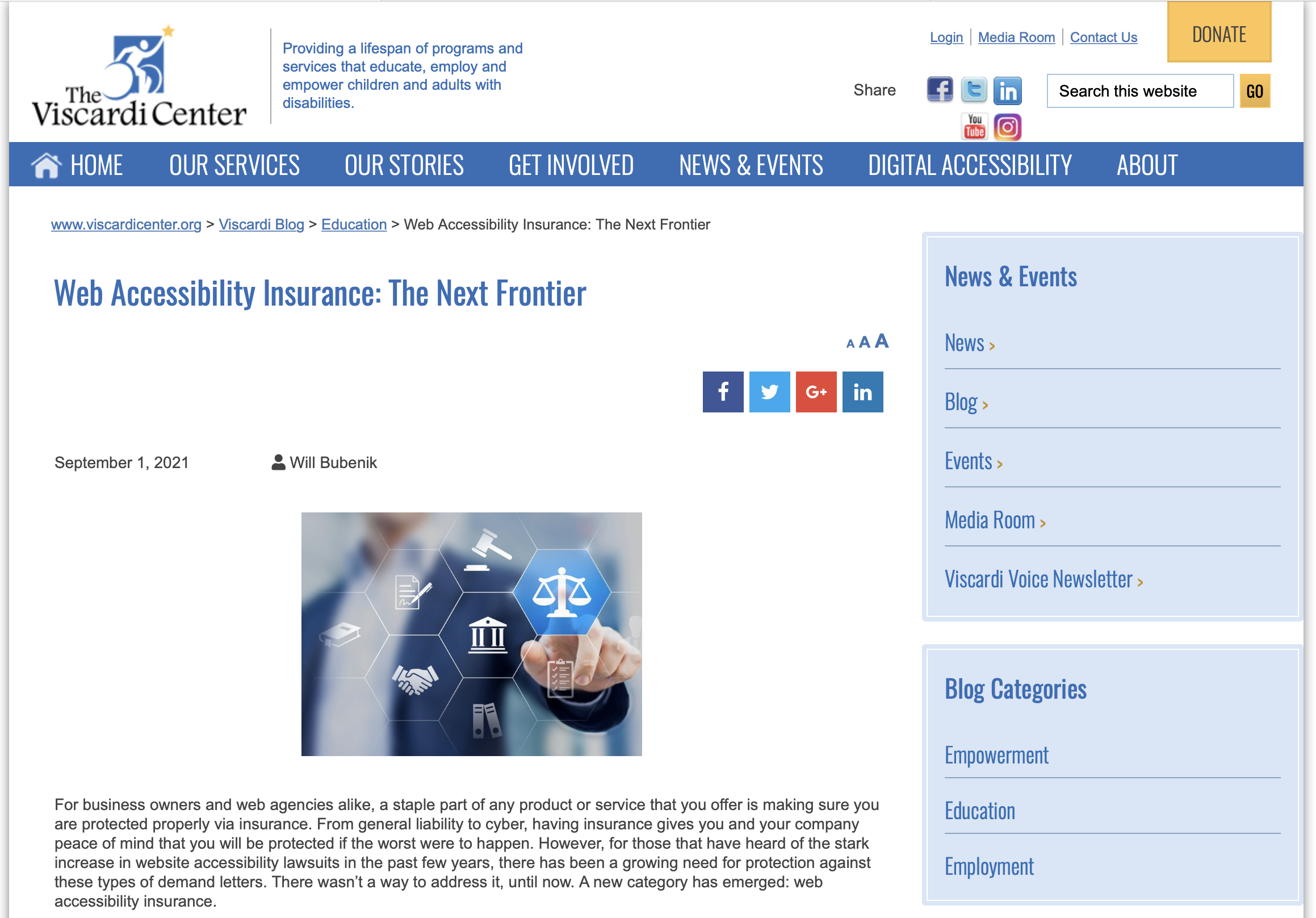 Viscardi Center Website